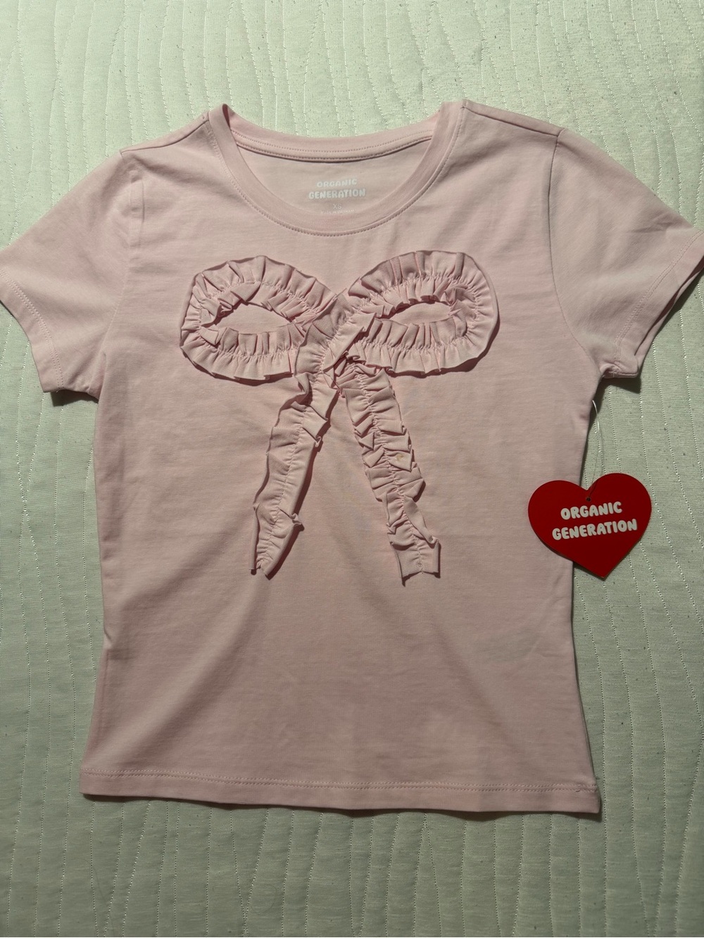 Pink Ruffle Bow Tee